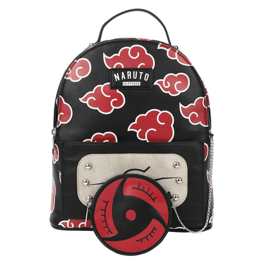 Naruto Akatsuki Cloud Pattern Black 11" Mini Backpack